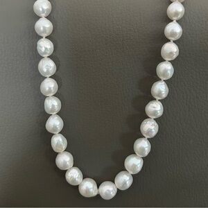 White Freshwater Baroque Pearl Necklace